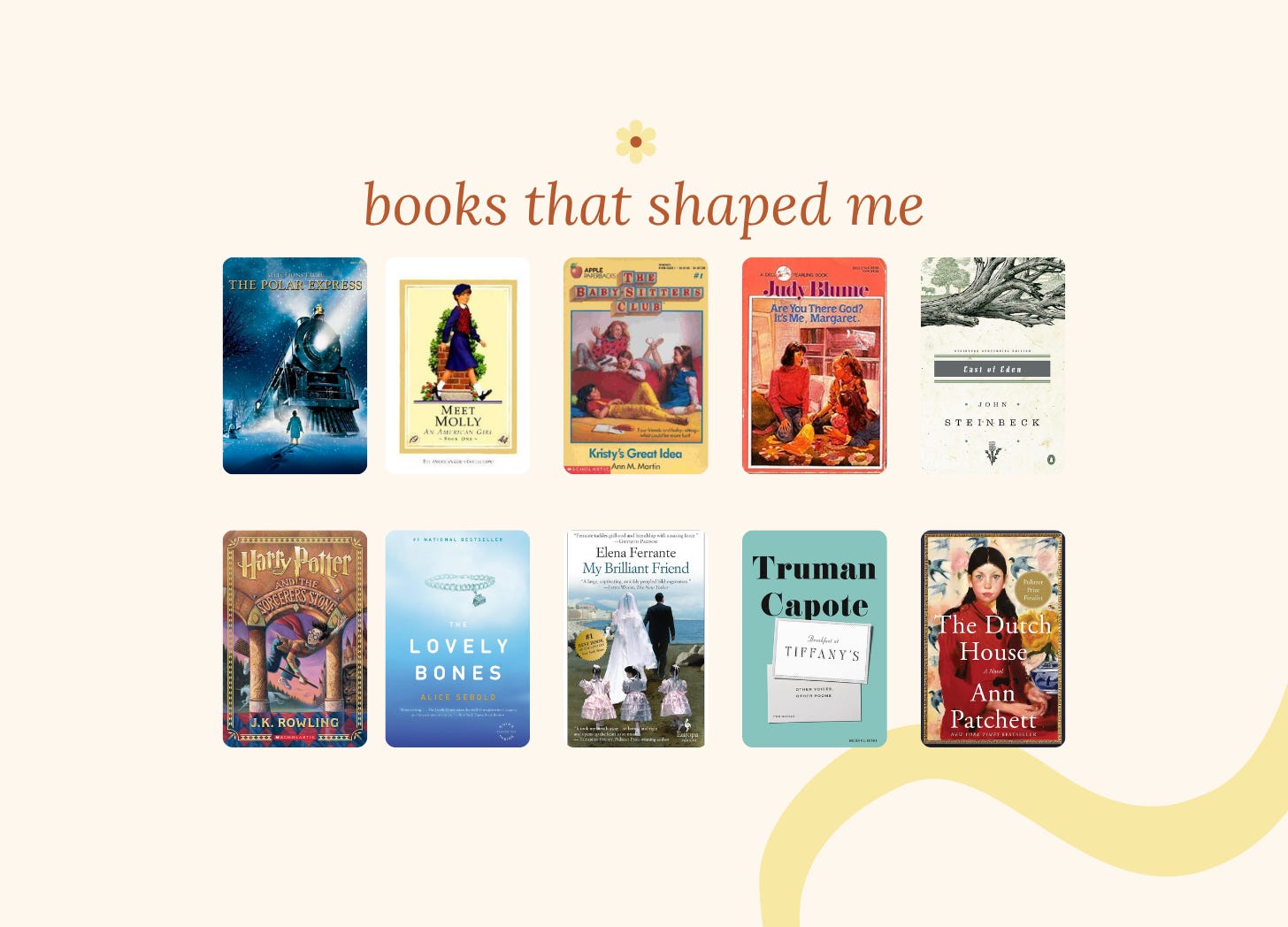 collage of books that shaped me.