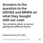 Answers to the question to the UKHSA and MHRA on what they bought with our cash 