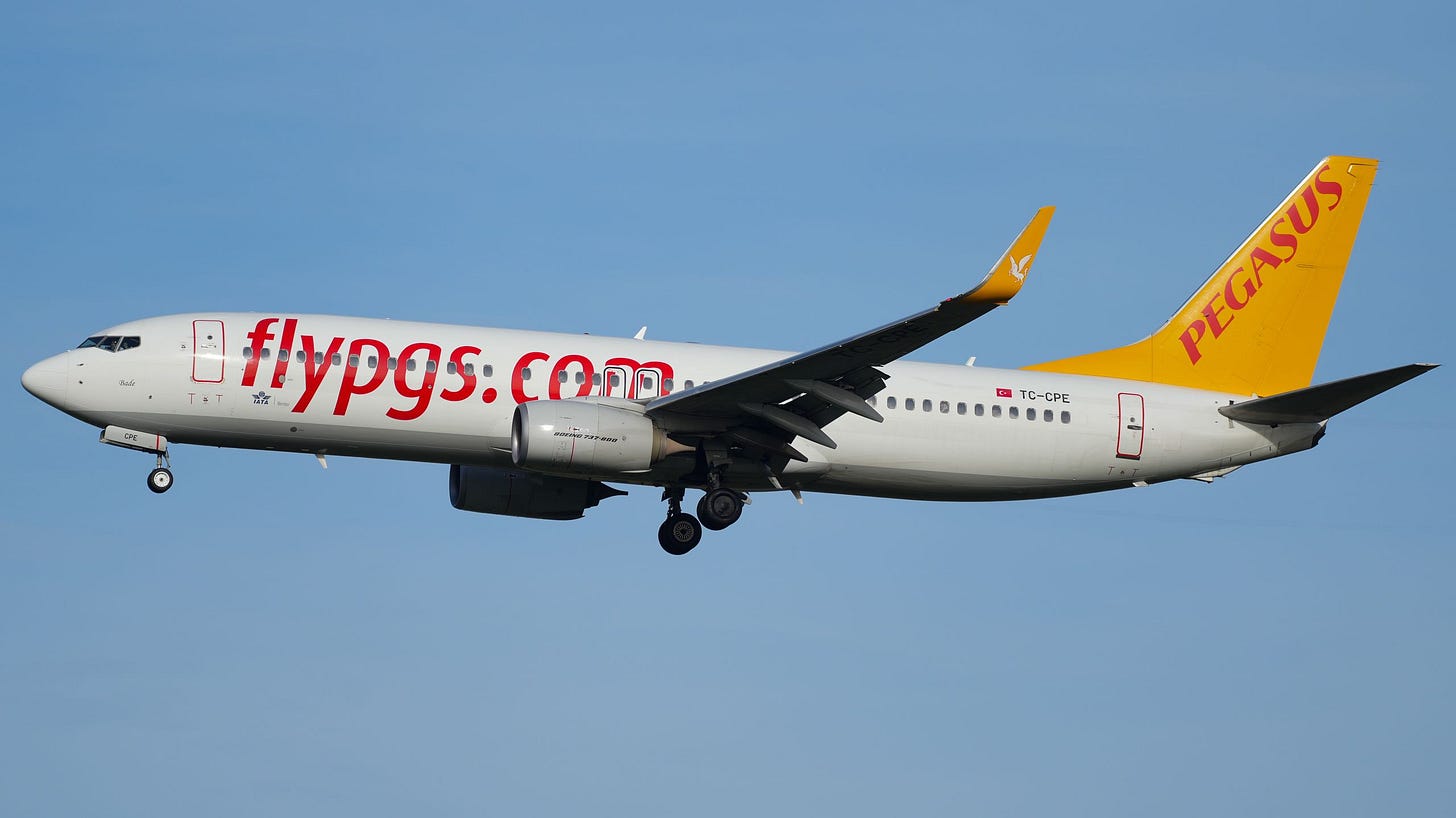 Pegasus Airlines aircraft on tarmac