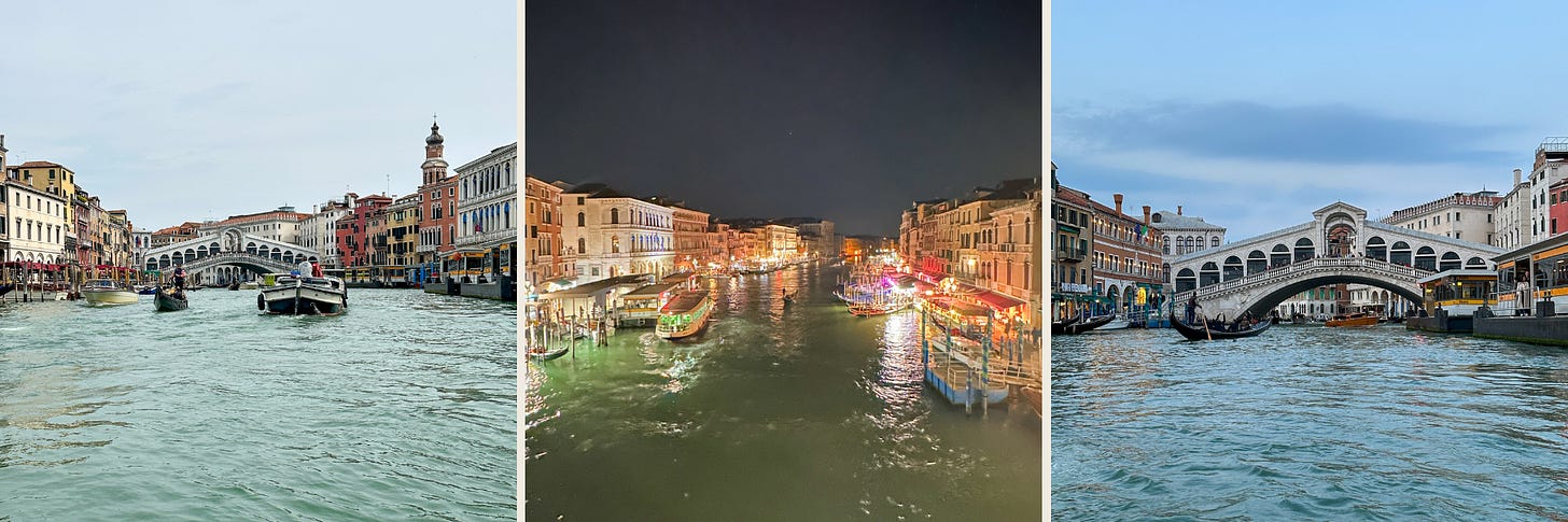 this is a picture of the rialto bridge in the best venice travel guide for italy