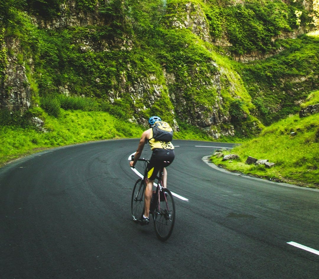 person riding a mountain bike