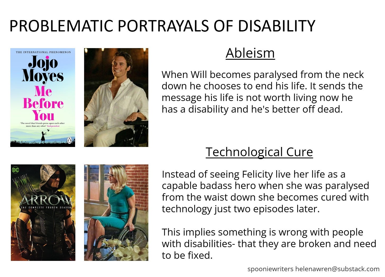 Problematic portrayals of disability Me before You and Arrow 