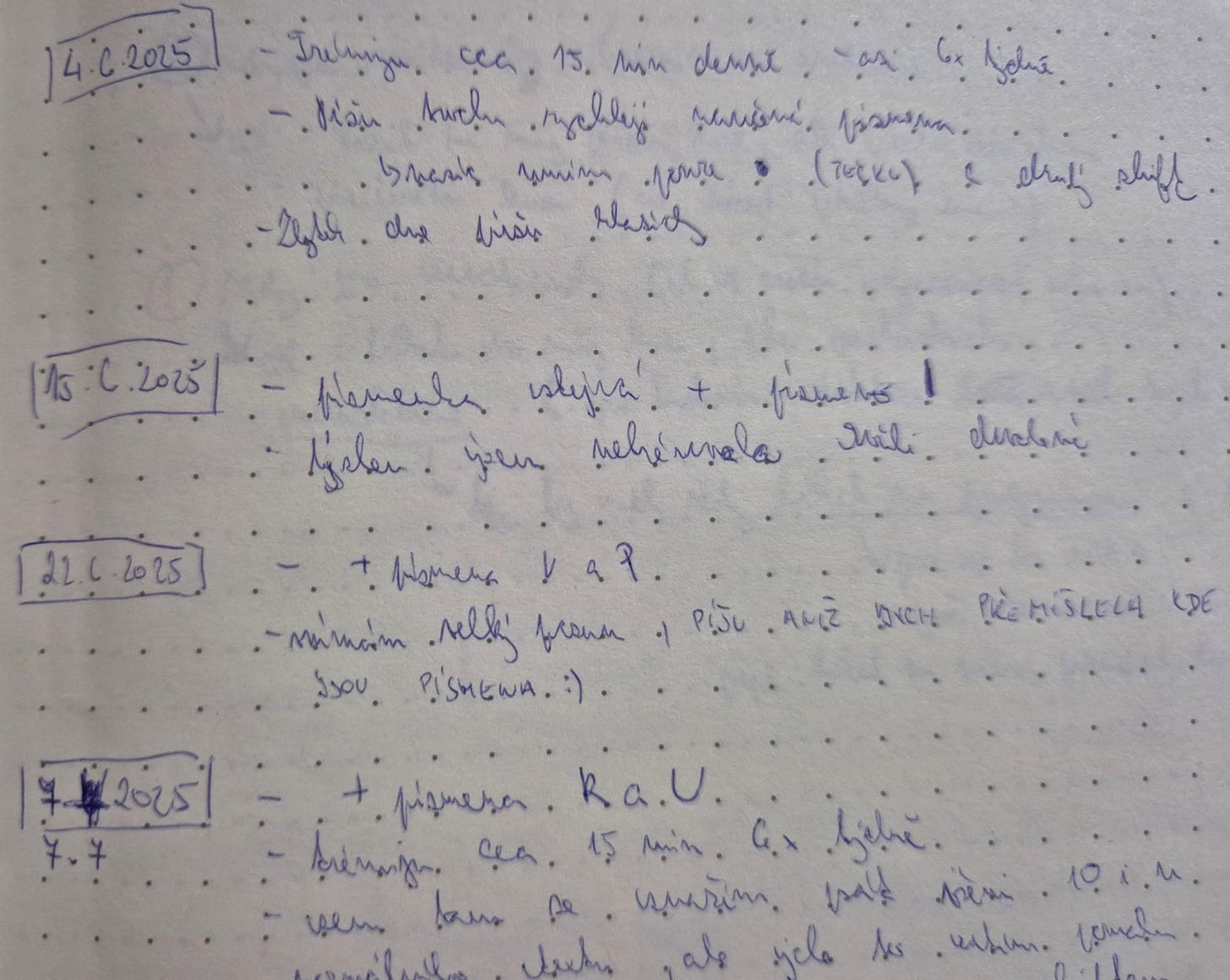 Ukázka mého studijního deníku