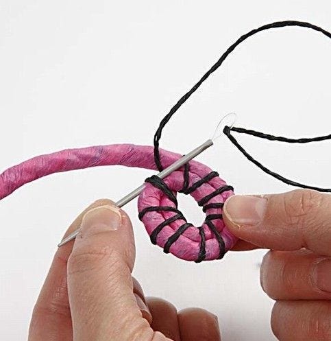 Coiled Basket Weaving bound together with stitches | DIY guide
