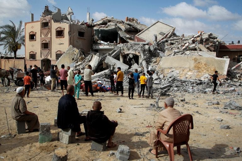 Palestinians look at the site of an Israeli strike on a house, amid the ongoing conflict between Israel and Hamas, in Rafah, in the southern Gaza Strip May 5 Palestinians look at the site of an Israeli strike on a house, amid the ongoing conflict between Israel and Hamas, in Rafah, in the southern Gaza Strip May 5