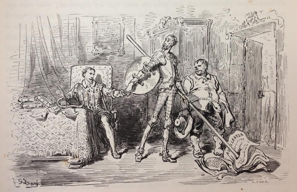 Illustration by Gustave Doré to Don Quixote, Part II, printed in 1863 Illustration by Gustave Doré to Don Quixote, Part II, printed in 1863