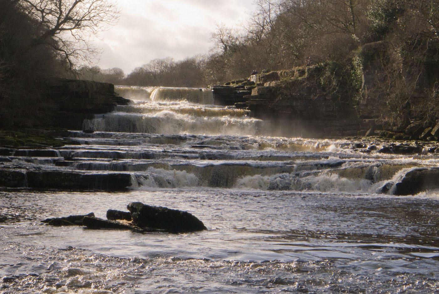wide stepped waterfall