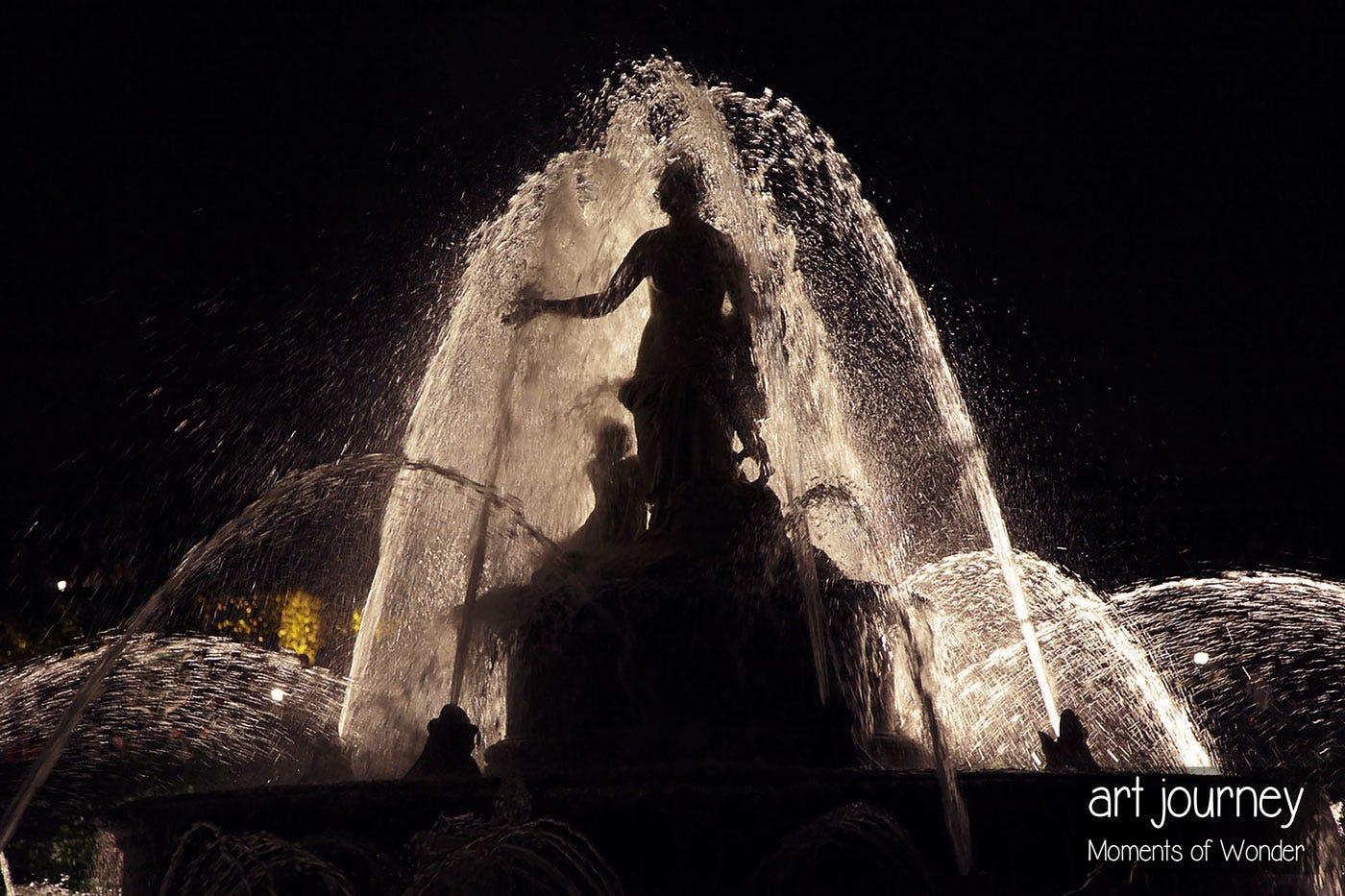 Latone Fountain Versailles gardens at night