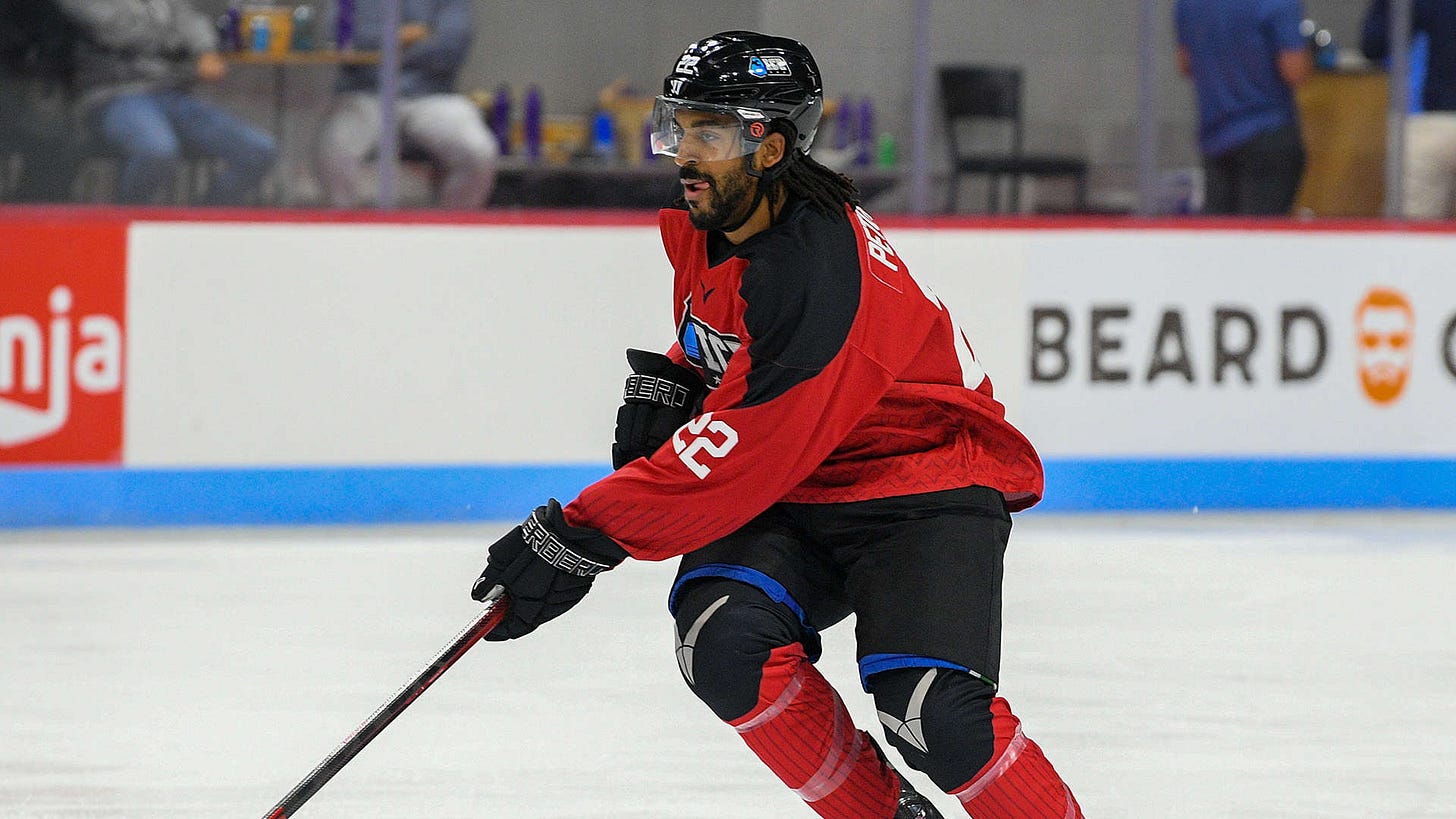 Matt Petgrave skating during a game.