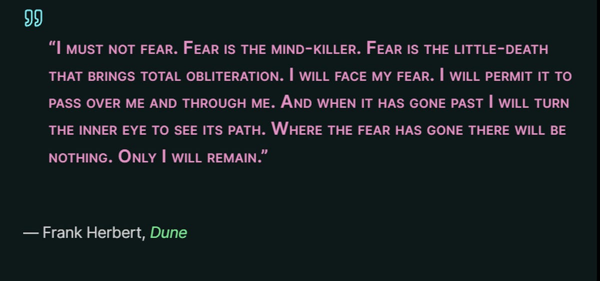 Frank Herbert quote from Dune