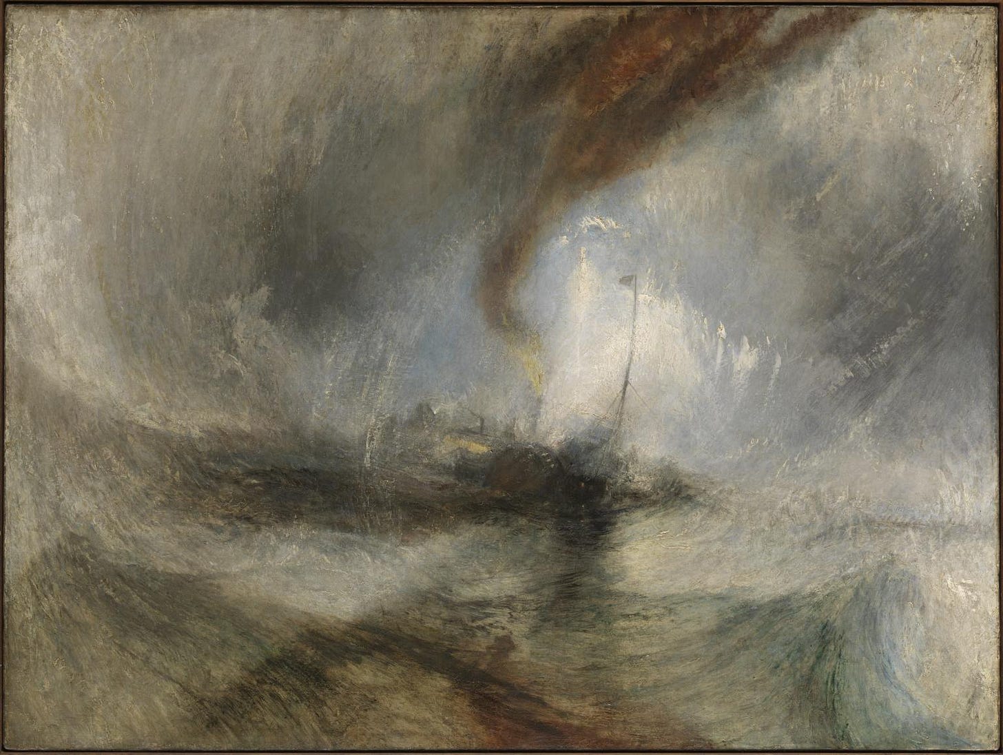Snow Storm - Steam-Boat off a Harbour's Mouth', Joseph Mallord William  Turner, exhibited 1842 | Tate