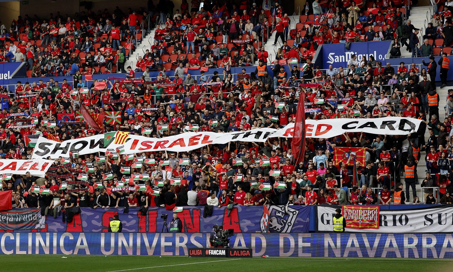 Soccer fans in Spain call for boycott of Israel