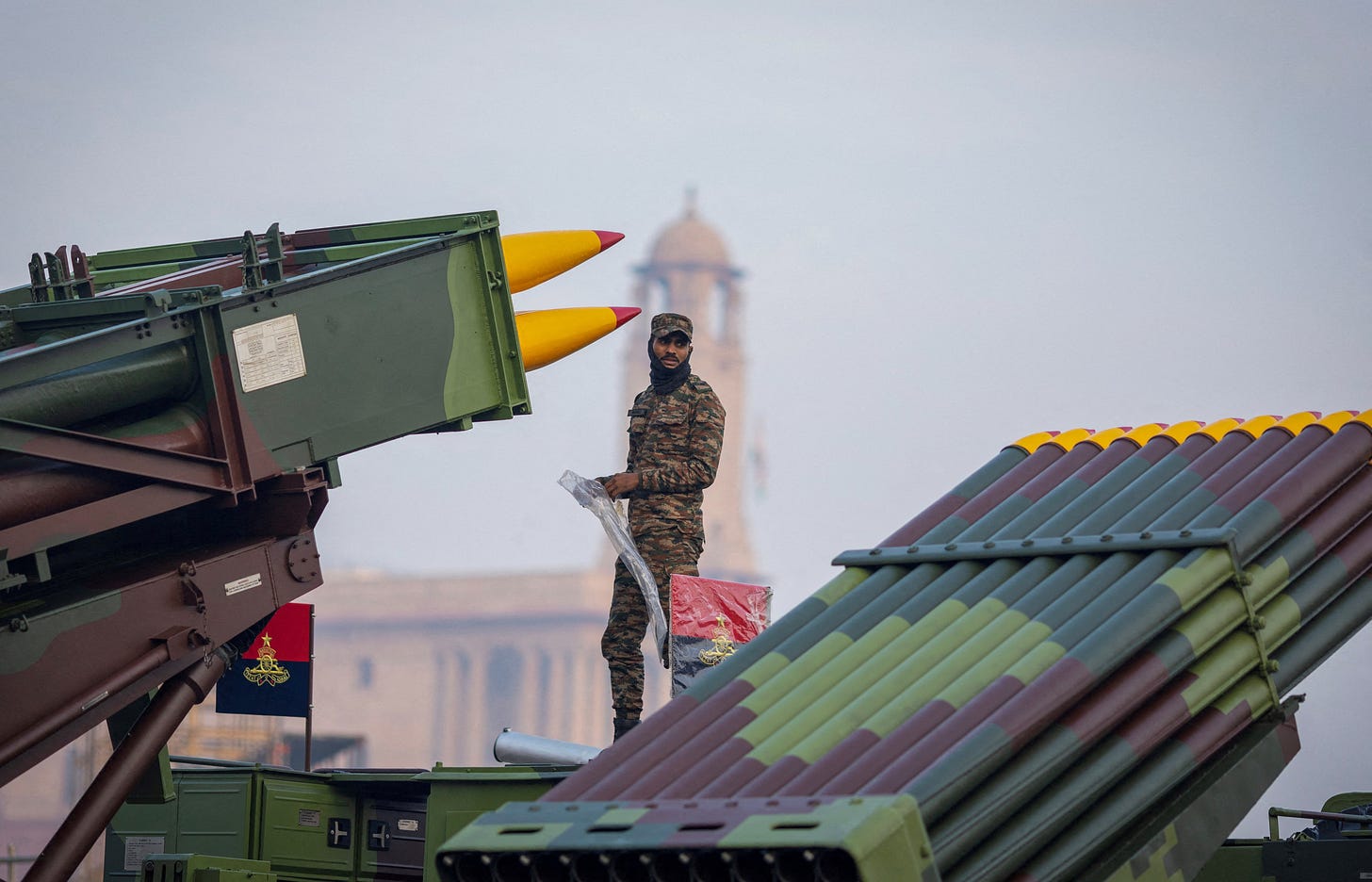Rehearsal for the upcoming Republic Day parade in New Delhi