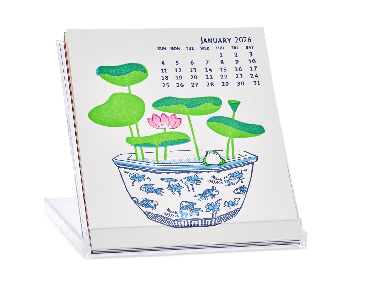 2026 Letterpress & silkscreen calendar with clear display case