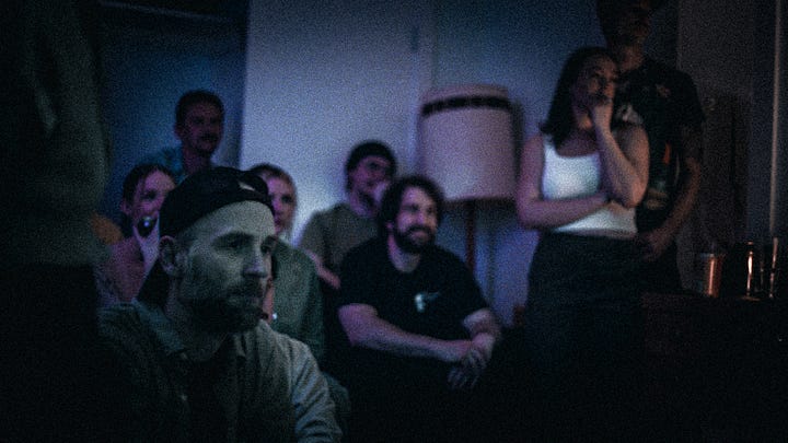 a bunch of rad photos with a rad rock band Kasador, and their fans in an underground house party in Calgary