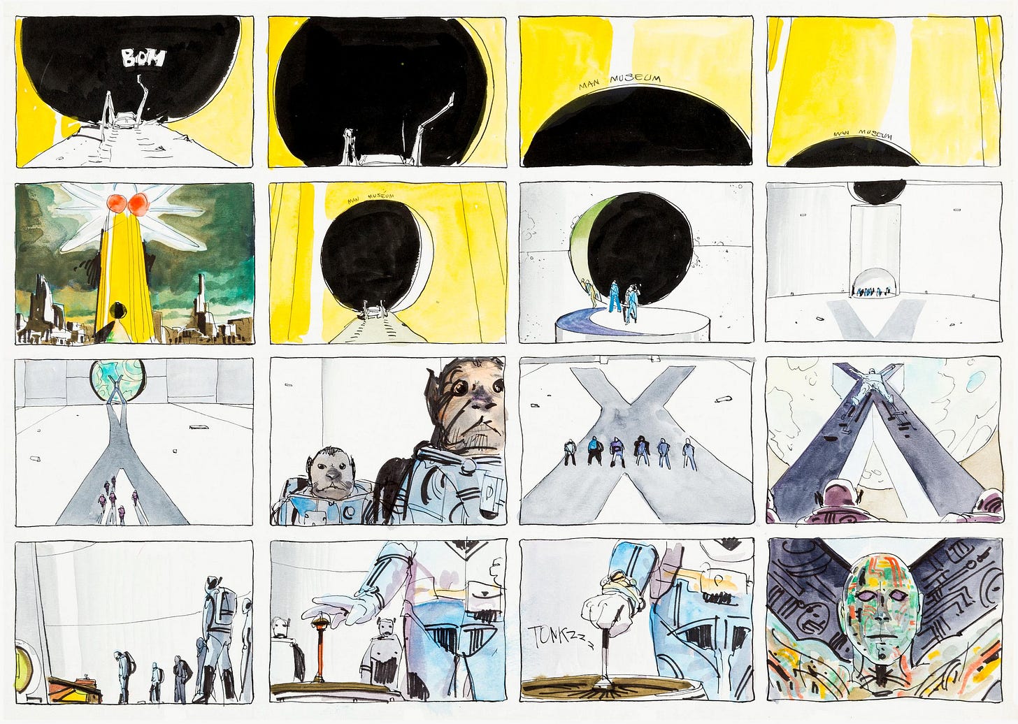 Jean “Moebius” Giraud’s storyboards for Jodorowsky’s aborted 1970s Dune adaptation Jean “Moebius” Giraud’s storyboards for Jodorowsky’s aborted 1970s Dune adaptation