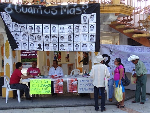Protest Booth for Missing 43 Students - Zocalo - Papantla - Veracruz - Mexico