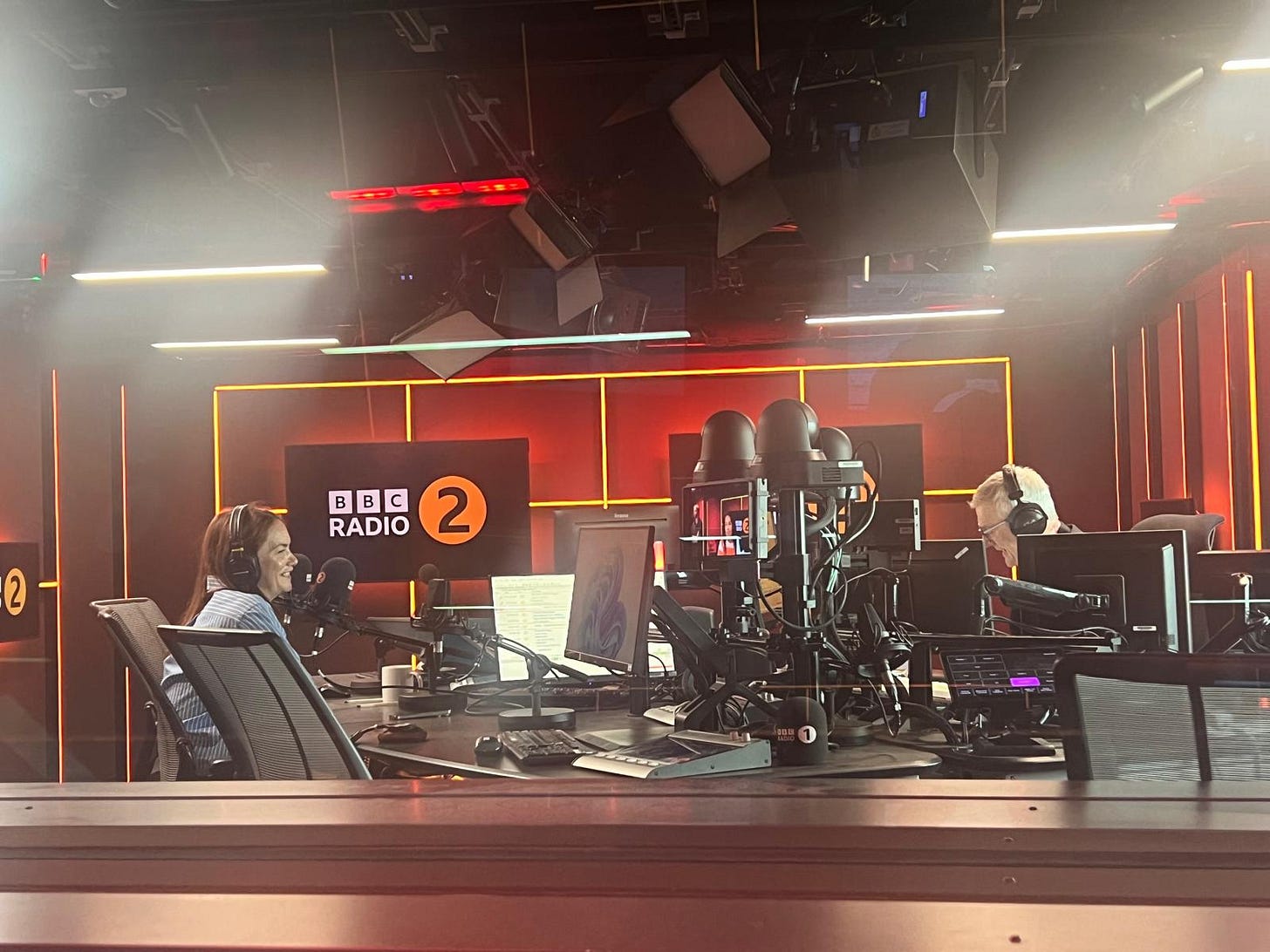 Ruth Wilson inside the BBC Radio 2 studio, talking on air with Jeremy Vine Ruth Wilson inside the BBC Radio 2 studio, talking on air with Jeremy Vine