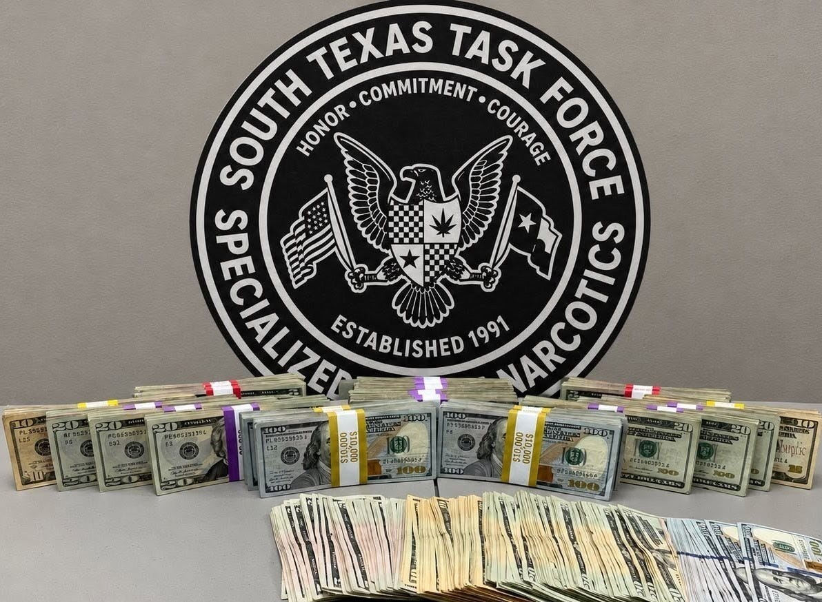 The South Texas Task Force keeps seizing large amounts of drug profits being smuggled through Kleberg County on their way back to Mexican Cartels south of the border (South Texas Task Force photo)