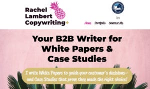 screenshot of Rachel Lambert's website