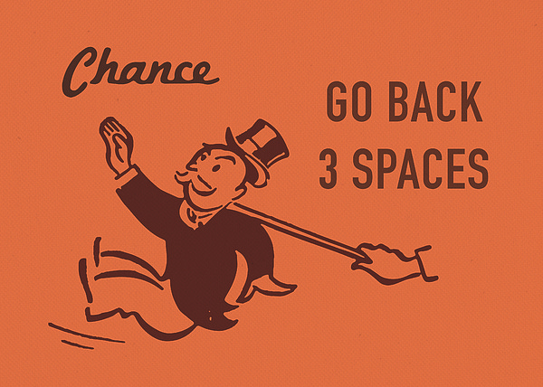 Chance Card Vintage Monopoly Go Back Three Spaces Jigsaw Puzzle by Design  Turnpike | Pixels