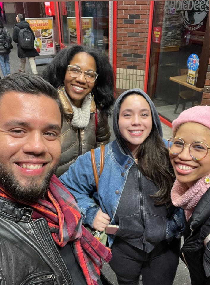 Building Material author Stephen Bruno with his sister and Kiana Blake-Chung and her friend Morgan Building Material author Stephen Bruno with his sister and Kiana Blake-Chung and her friend Morgan