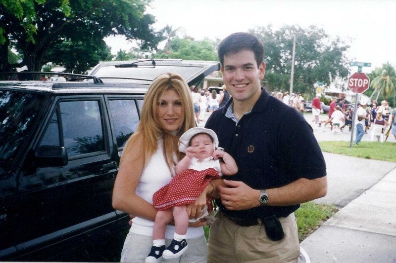 Jeanette and Marco Rubio with their youngest daughter, Amanda, in 2000. Jeanette and Marco Rubio with their youngest daughter, Amanda, in 2000.