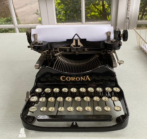 First visit in 2024, inspiring message, old typewriter, returning in 2026, presenting Write Memoir - Tell Your Story