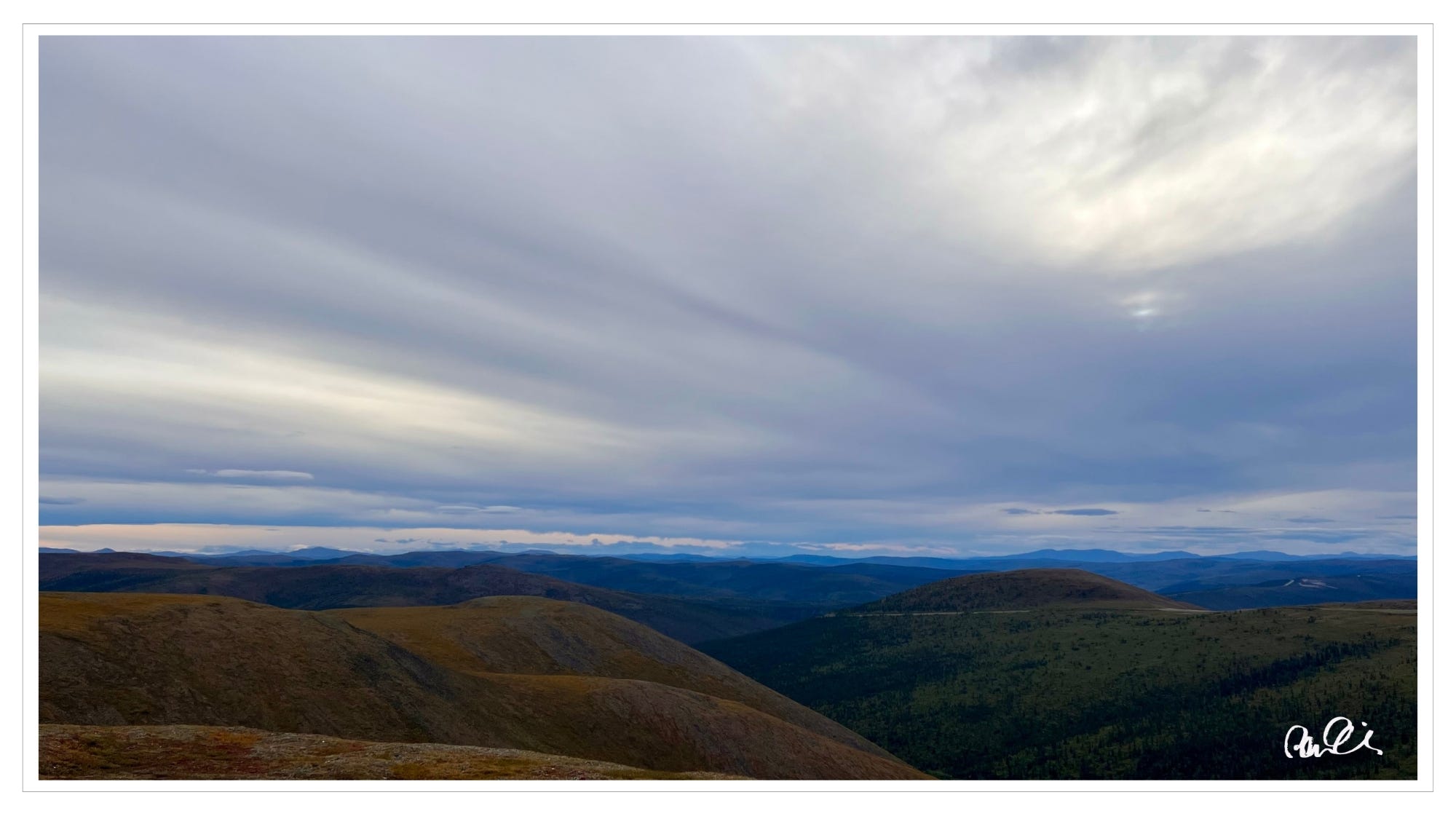 Sunset, Top of the World "highway," Yukon Territory