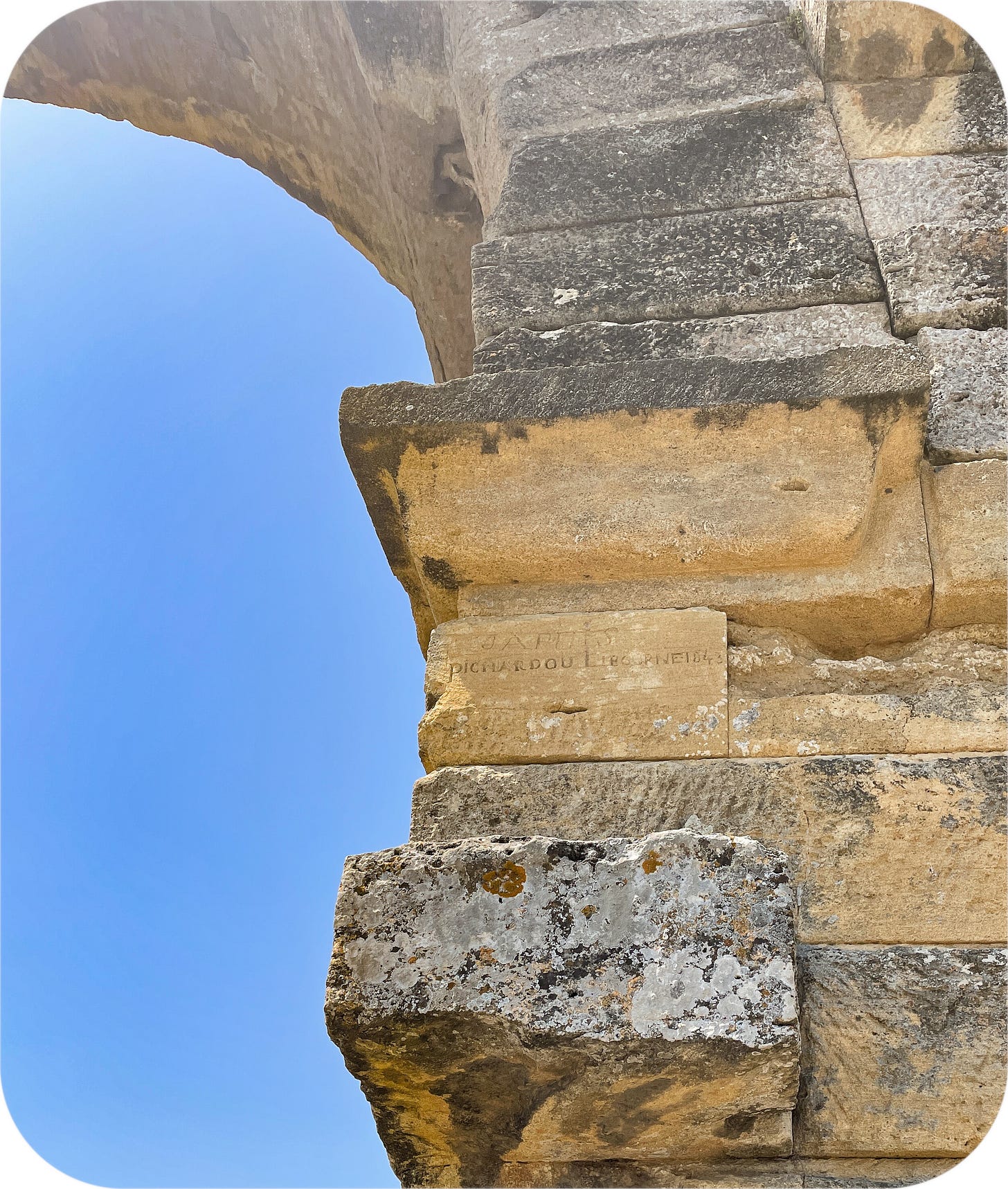 Graffiti at the Pont du Gard, near Nimes, France
