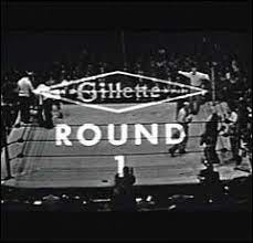 The Friday Night Fights sponsored by the Gillette Razor Company was a TV  staple from 1948-1960. The the… | Friday night fights, Tv westerns, Public  service message