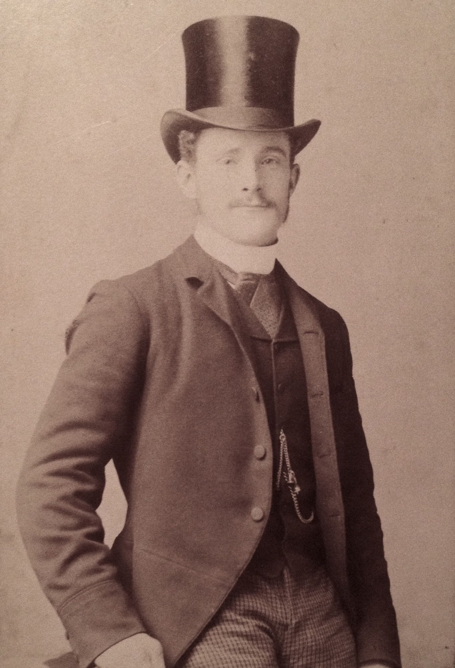 Lot - Vintage Photo Gentleman with Hat and Bowtie Victorian