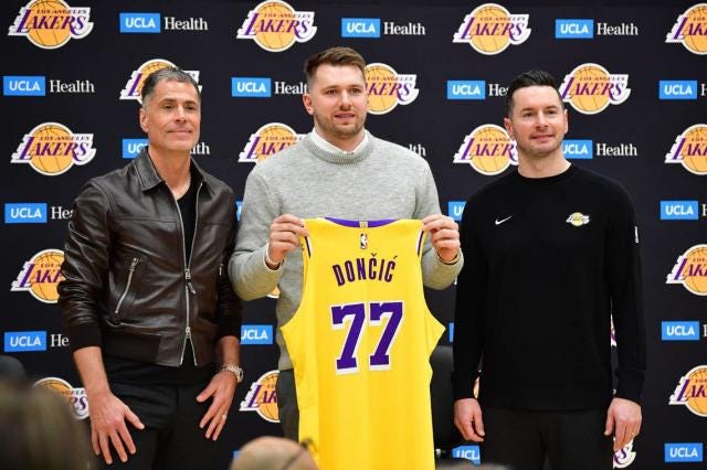 On his first day as a Laker, Luka Doncic makes it clear he wanted to be a  Dallas Maverick | Opinion - Yahoo Sports