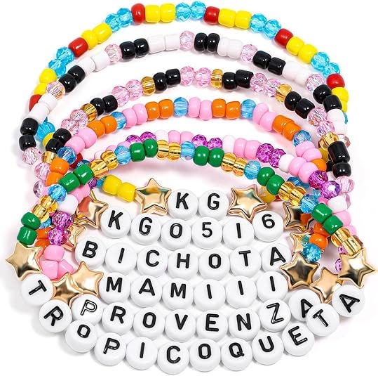 AICase for K G Merch Gifts Toys Inspired Bracelets 6 Pcs Stackable | Stretch Beaded Friendship Bracelets Concert Outfit Vinyl Poster Merchandise Gifts for Fans Women Birthday Christmas Stocking