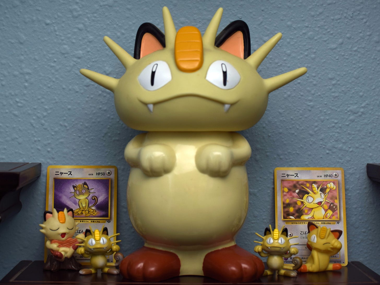 Living up to his online username, Chris (Meowth346) has a collection of trading cards, figures, and even a drinking flask based on the popular feline Pokémon! Living up to his online username, Chris (Meowth346) has a collection of trading cards, figures, and even a drinking flask based on the popular feline Pokémon!