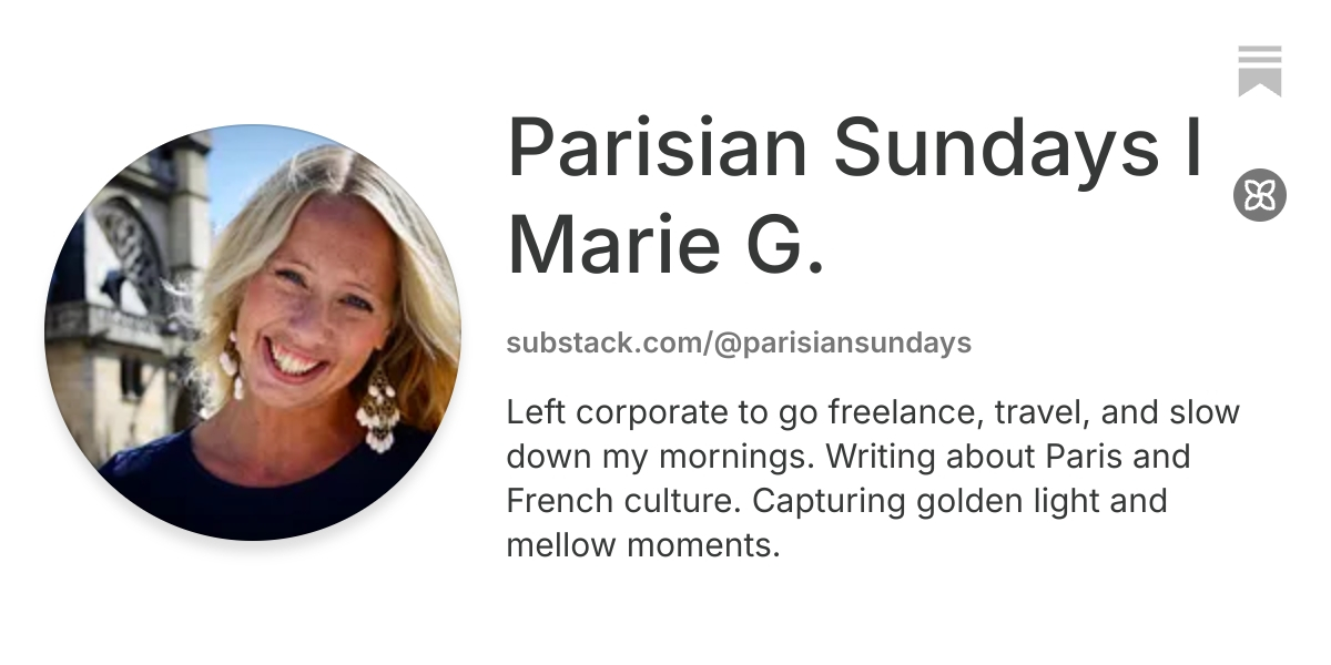 Parisian Sundays I Marie G. | Substack