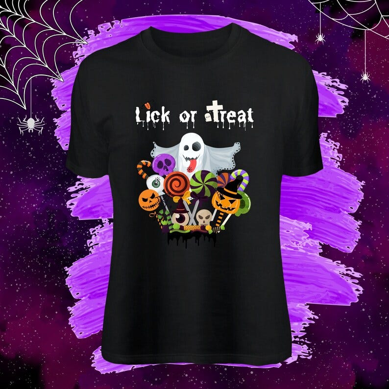 Lick or treat Halloween tee spooky vibe tee Unisex jersey image 1