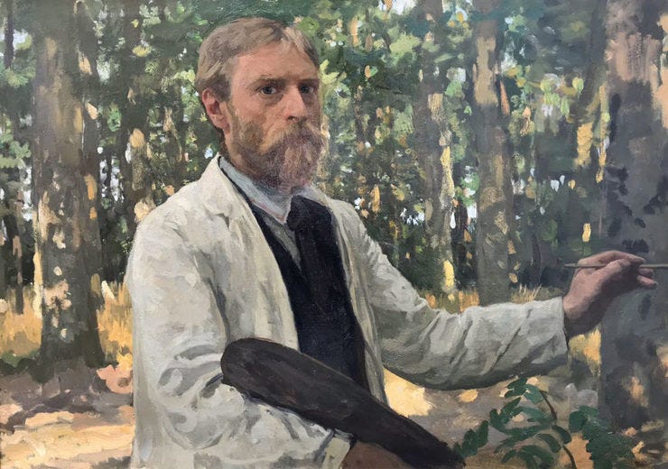 'Zelfportret in bosrijk landschap' 1895 - olieverf op doek: Willem Bastiaan Tholen (herkomst: coll. Dordrechts Museum, schenking Bedrijfsvrienden Dordrechts Museum, 2019) 'Zelfportret in bosrijk landschap' 1895 - olieverf op doek: Willem Bastiaan Tholen (herkomst: coll. Dordrechts Museum, schenking Bedrijfsvrienden Dordrechts Museum, 2019)