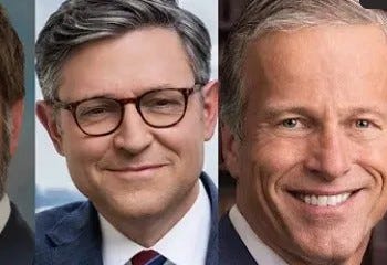 La Maison Blanche admet que Mike Johnson et John Thune sont des marionnettes de Trump