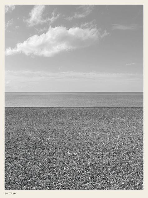 3 views of the English coast, in colour and monochrome