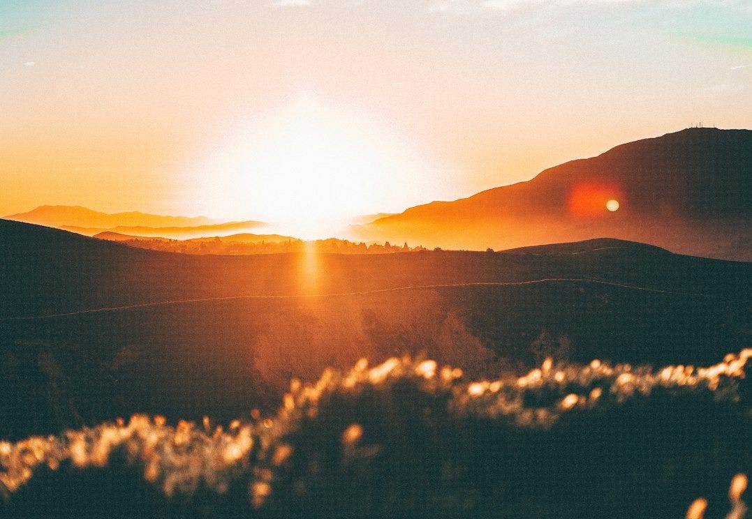 sunset over the horizon
