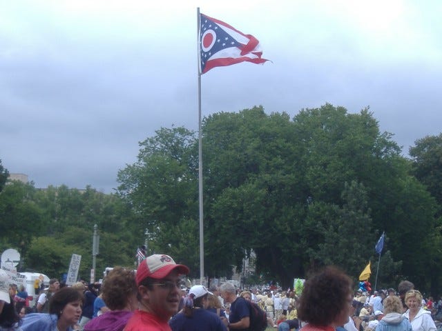 The Ohio group had placed this easy-to-see landmark for convenient meeting. I think besides the adjacent states they may have had the largest participation. The Ohio group had placed this easy-to-see landmark for convenient meeting. I think besides the adjacent states they may have had the largest participation.