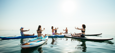 Group of people on SUPs