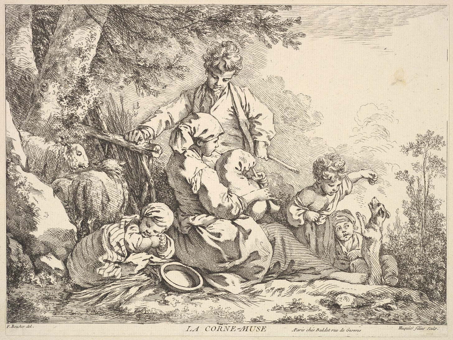 Bagpipes, Jacques Gabriel Huquier (French, Paris 1730–1805 Shrewsbury), Etching and engraving Bagpipes, Jacques Gabriel Huquier (French, Paris 1730–1805 Shrewsbury), Etching and engraving