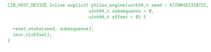 The philox_engine constructor definition The philox_engine constructor definition