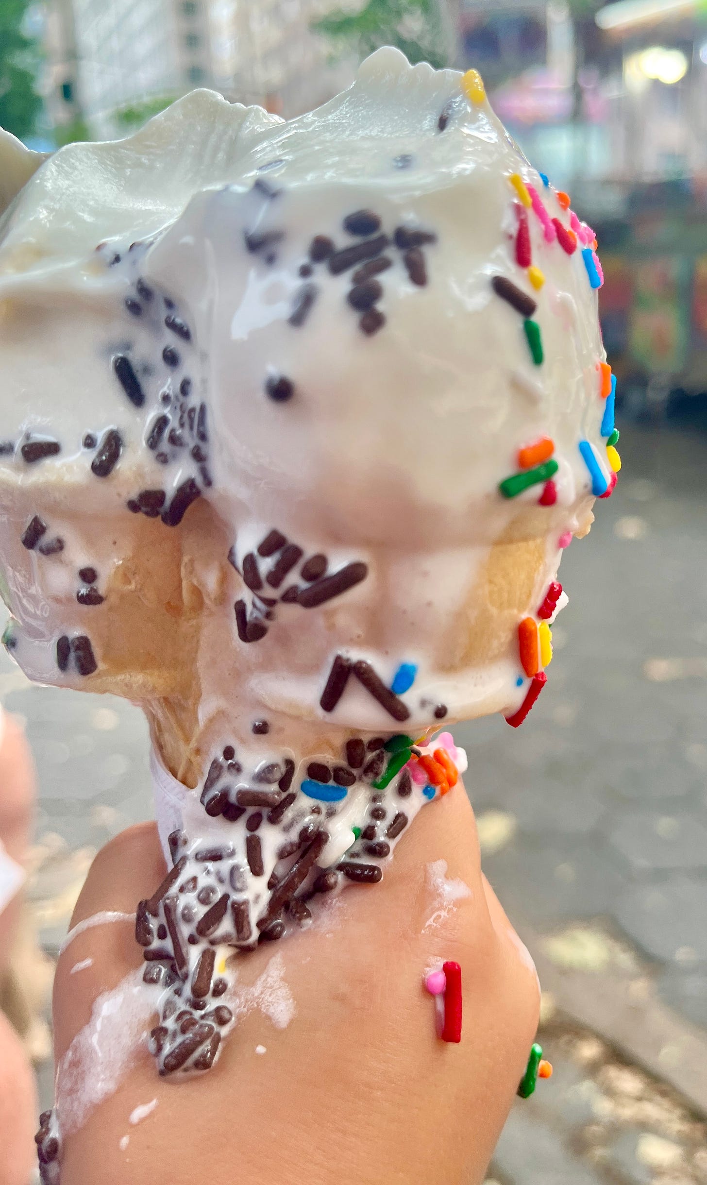 ice cream cone with sprinkles