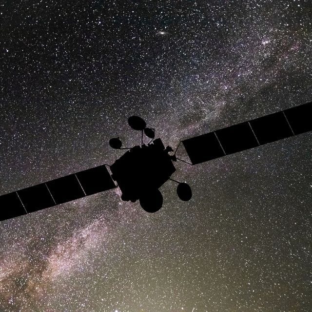 communications satellite on the background of the starry sky. satellite connection