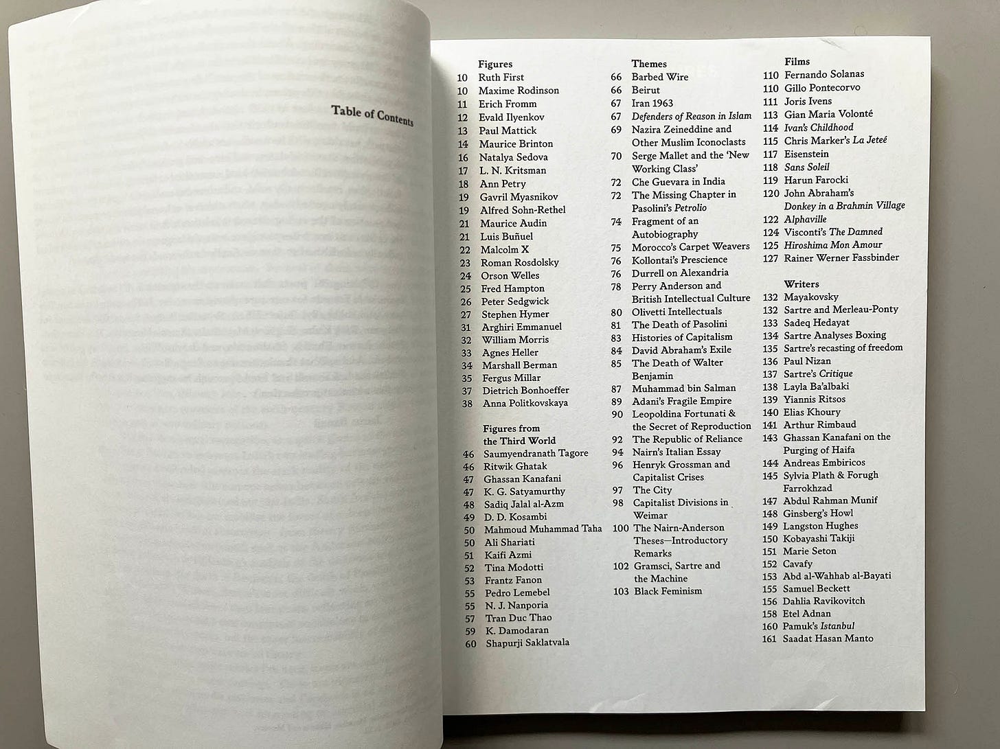 The contents page of ‘Wanting something completely different’ The contents page of ‘Wanting something completely different’