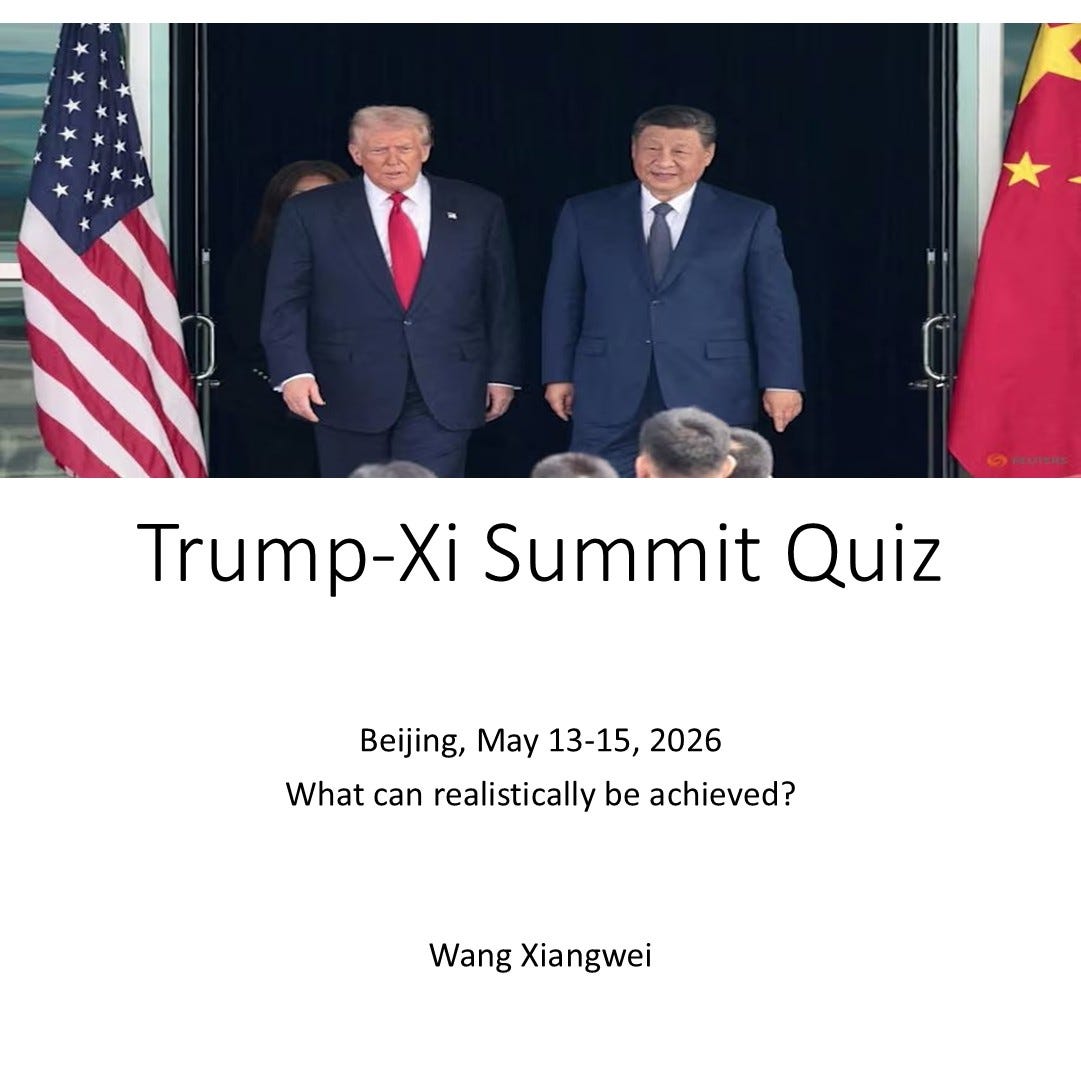 Trump-Xi Summit Quiz: What Can Realistically Be Achieved in