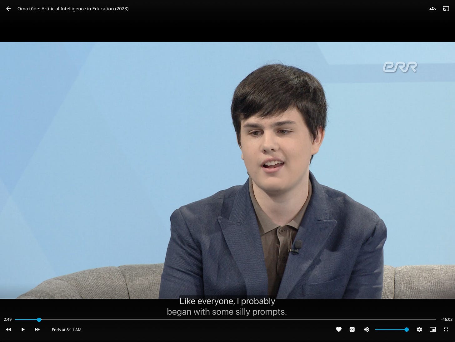 Russian-language ERR debate about AI in Estonian education with private English subtitles
